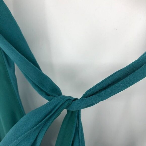 Babaton teal Kristian Maxi dress flowy  silk layered maxi dress small - Picture 9 of 16